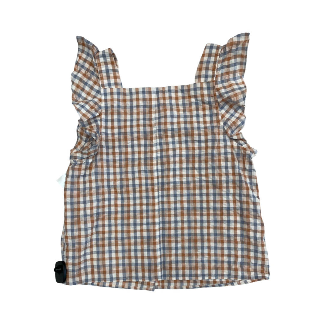 Top Sleeveless By Madewell In Plaid Pattern, Size:S