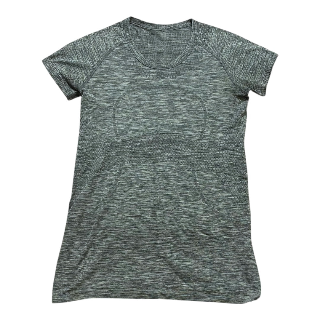 Athletic Top Ss By Lululemon In Grey, Size:10