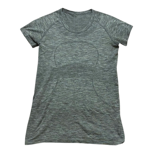 Athletic Top Ss By Lululemon In Grey, Size:10