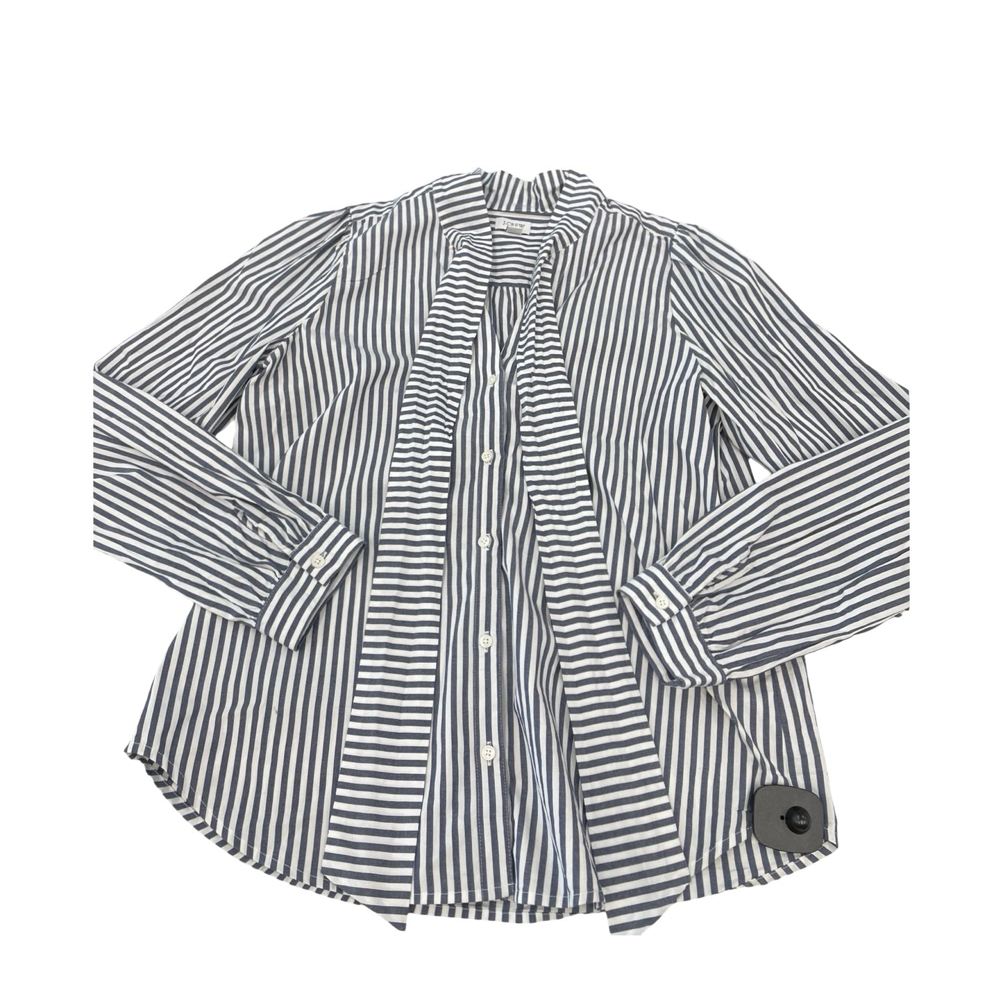 Blouse Ls By J. Crew In Blue & White, Size:M