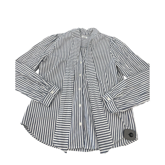 Blouse Ls By J. Crew In Blue & White, Size:M
