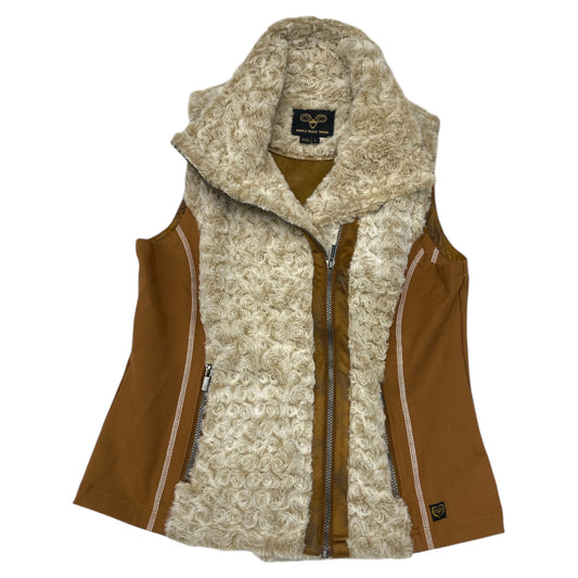 Vest Faux Fur & Sherpa By Wooly Bully Wear In Brown & Tan, Size:L