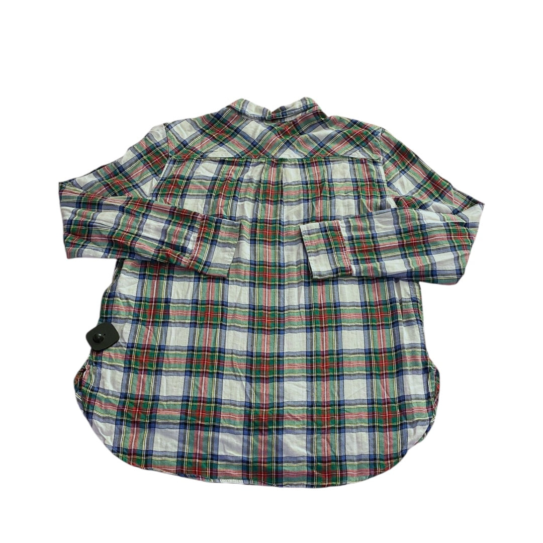 Top Ls By J. Crew In Plaid Pattern, Size:8
