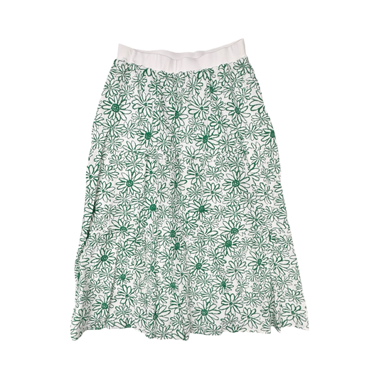 Skirt Maxi By JOH In Green & White, Size:M