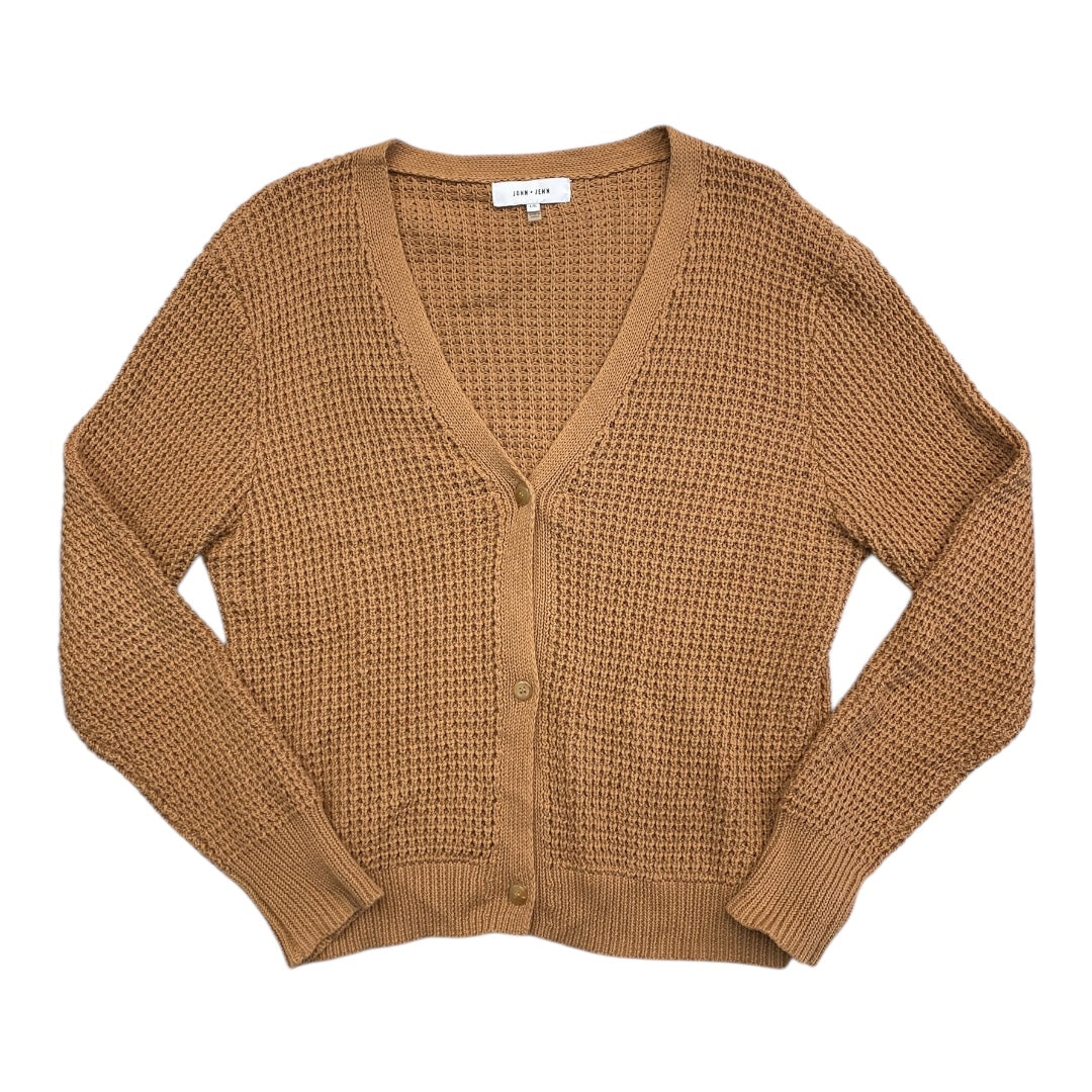 Sweater Cardigan By John + Jenn In Tan, Size:L