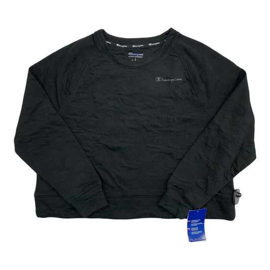 Athletic Top Ls Crewneck By Champion In Black, Size:L