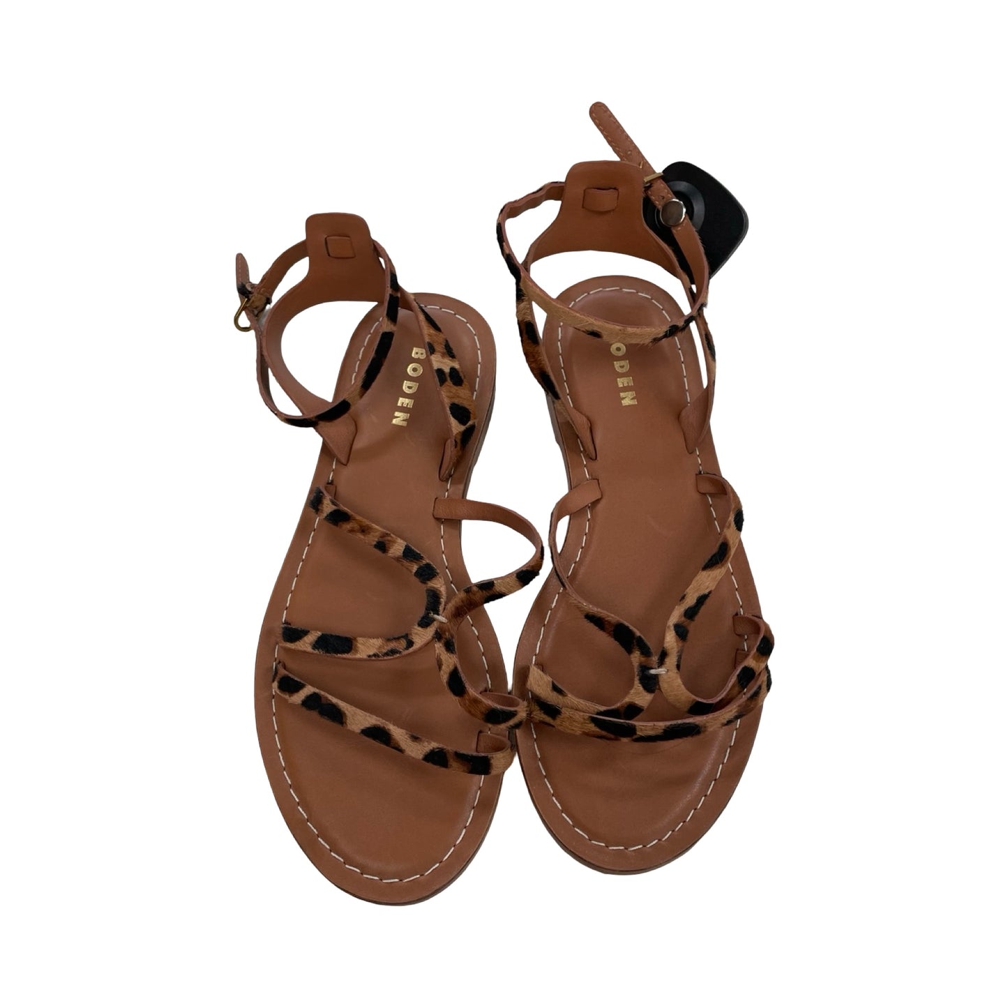 Sandals Flats By Boden In Animal Print, Size:9