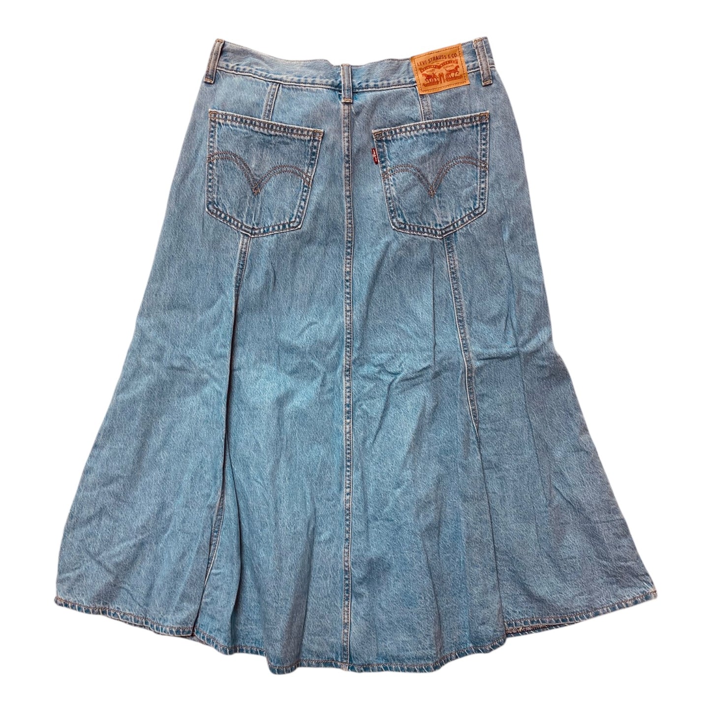 Skirt Maxi By Levis In Blue Denim, Size:10