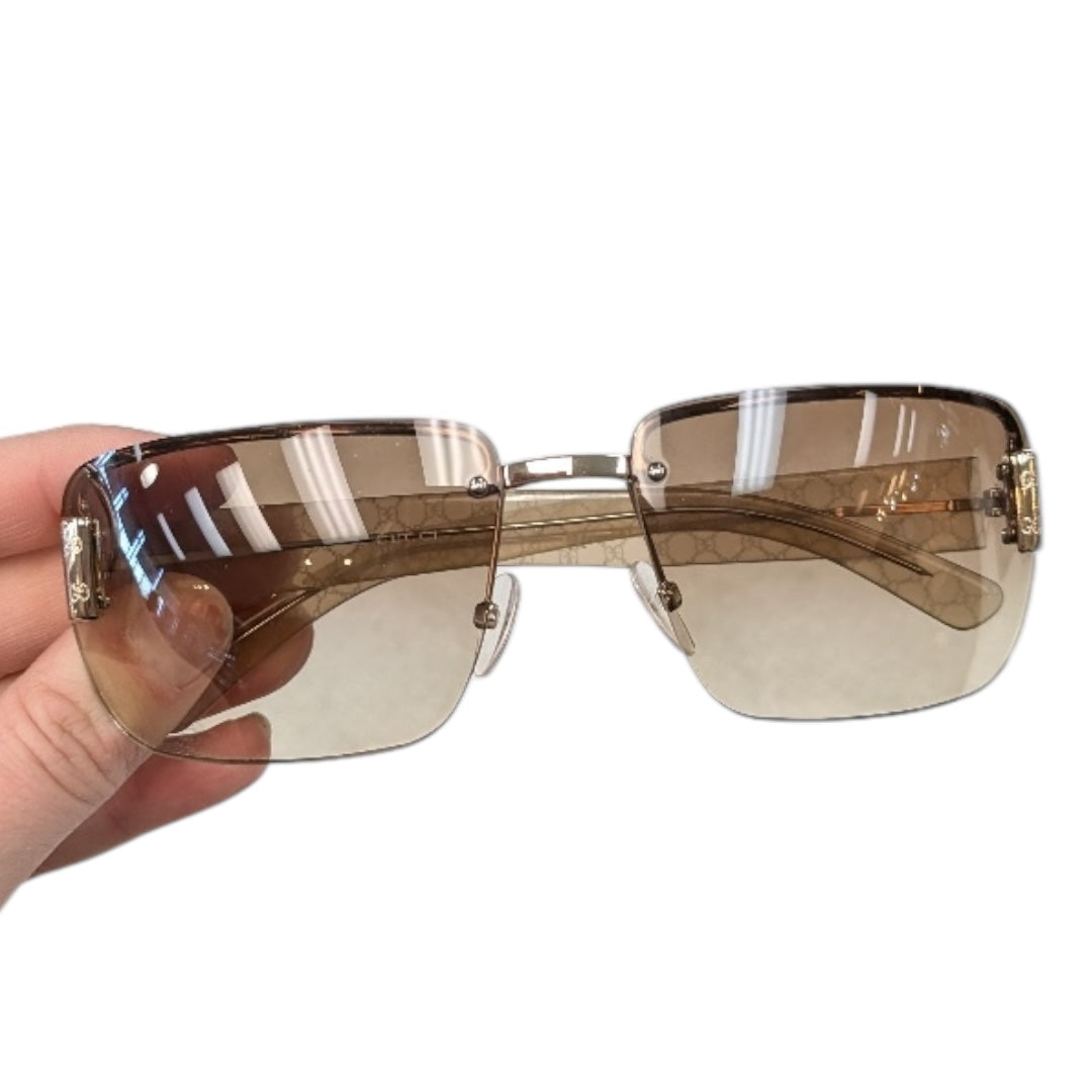 Sunglasses Luxury Designer By Gucci In Bronze