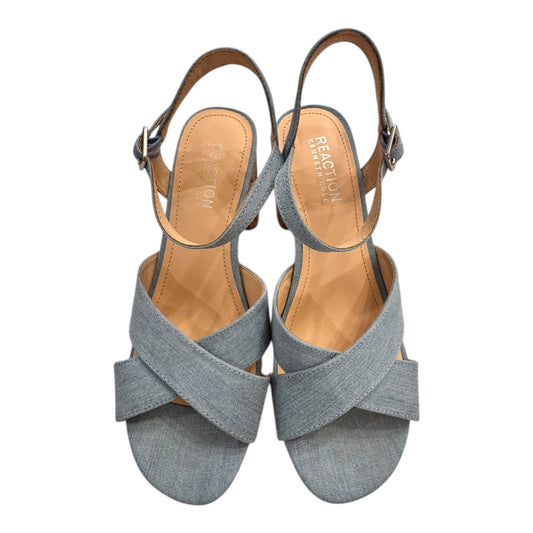 Sandals Heels Block By Kenneth Cole In Blue, Size:6