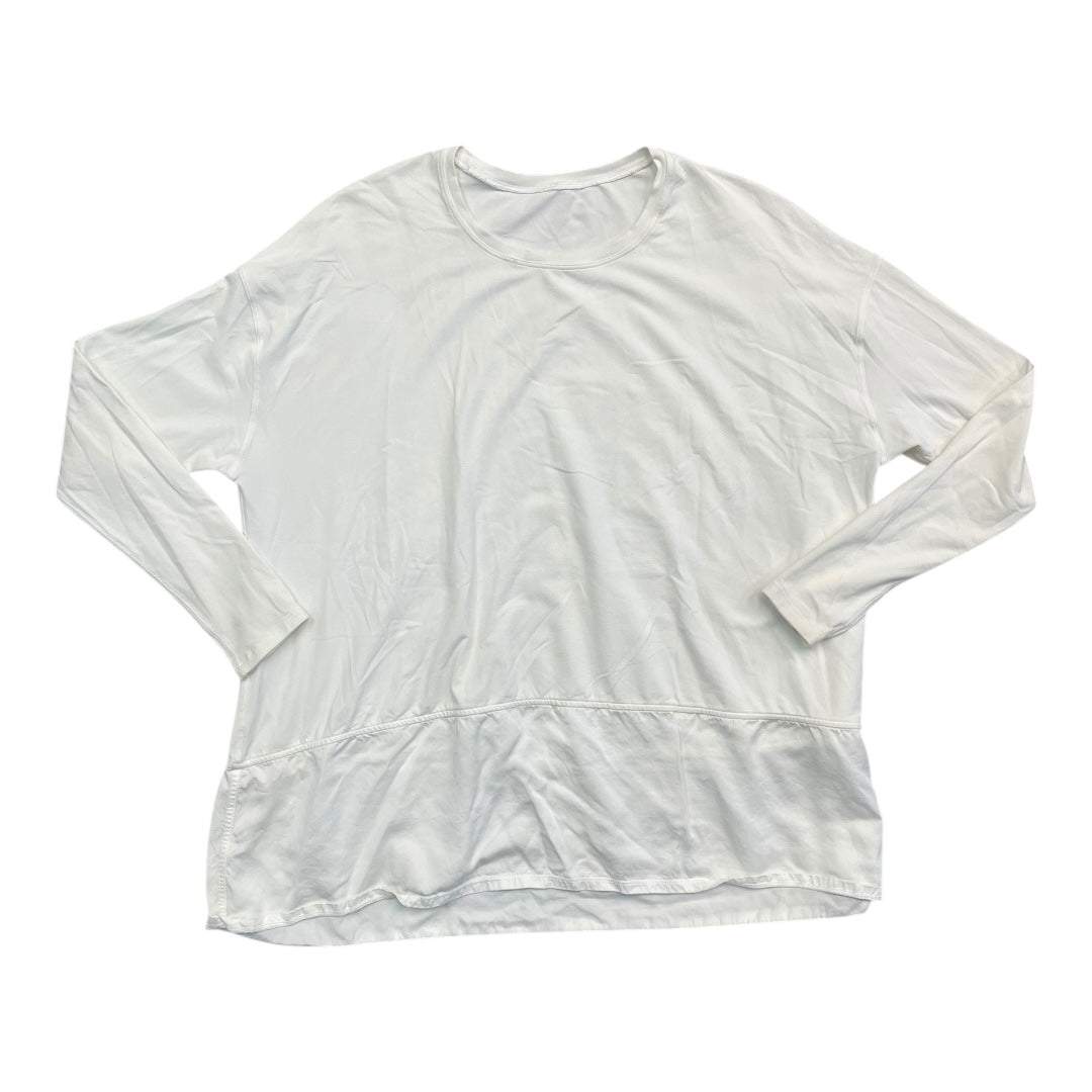 Athletic Top Ls Collar By Lululemon In White, Size:Xl