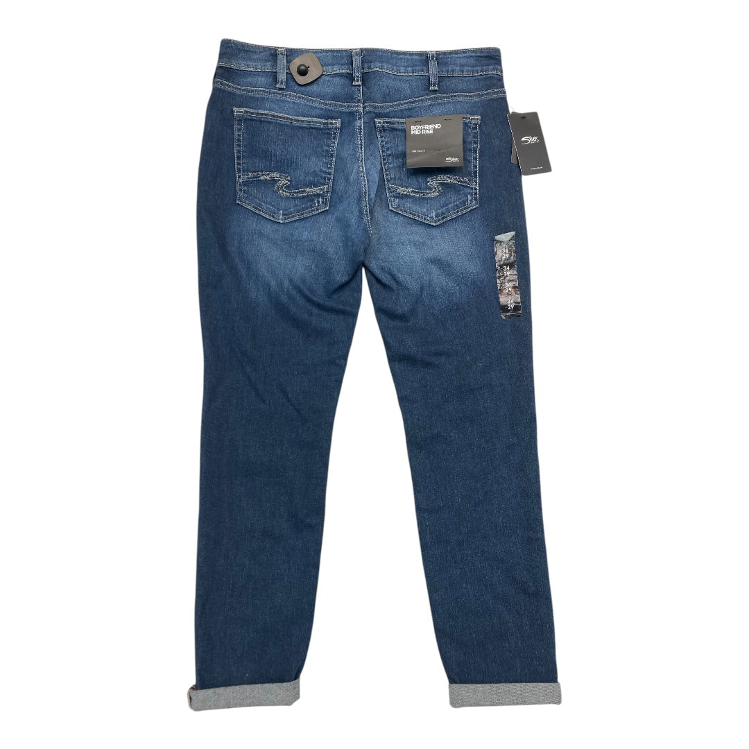 Jeans Straight By Silver In Blue Denim, Size:18