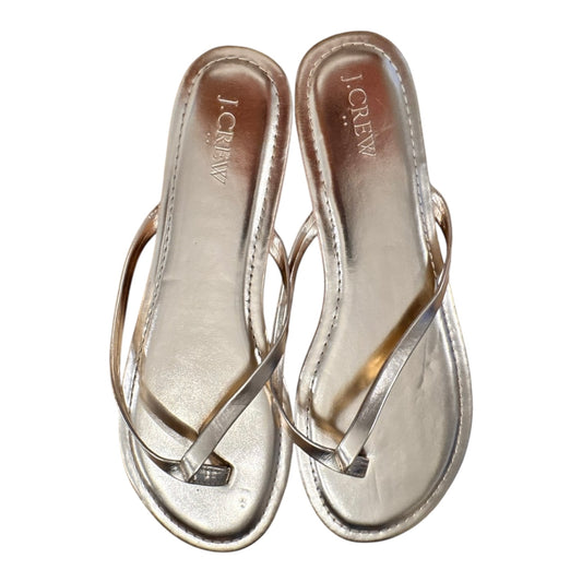 Sandals Flip Flops By J. Crew In Gold, Size:9