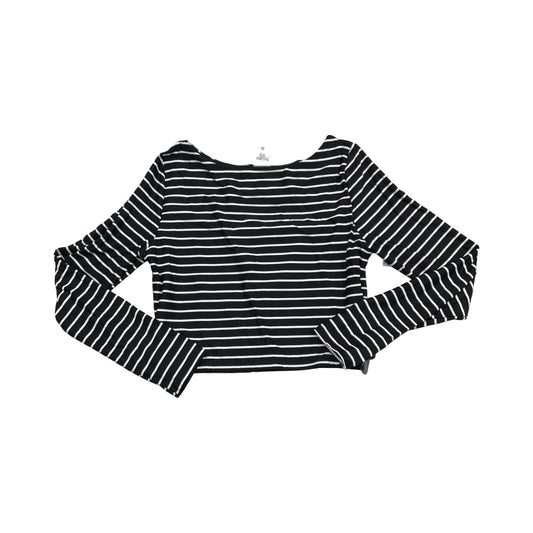 Athletic Top Ls Crewneck By Calia In Black & White, Size:M