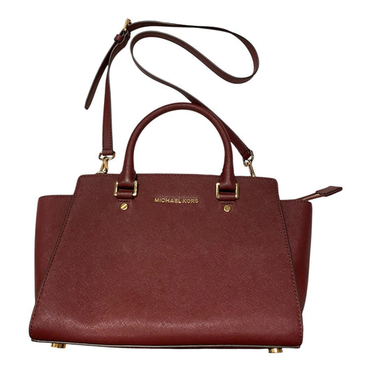 Handbag Designer By Michael Kors In Red, Size:Medium