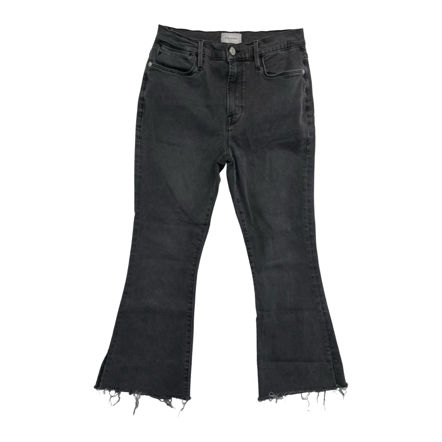 Jeans Boot Cut By Frame In Black Denim, Size:10