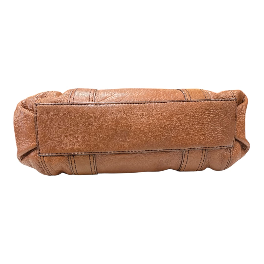 Handbag Leather By Fossil In Brown, Size:Medium