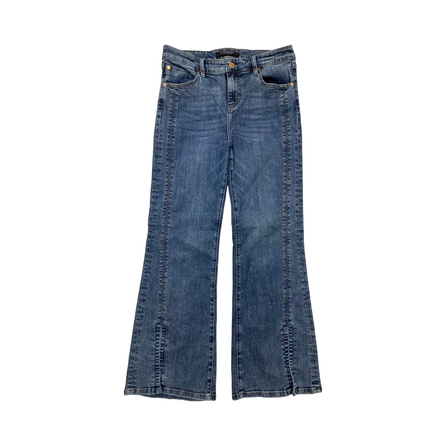 Jeans Flared By Liverpool In Blue Denim, Size:10