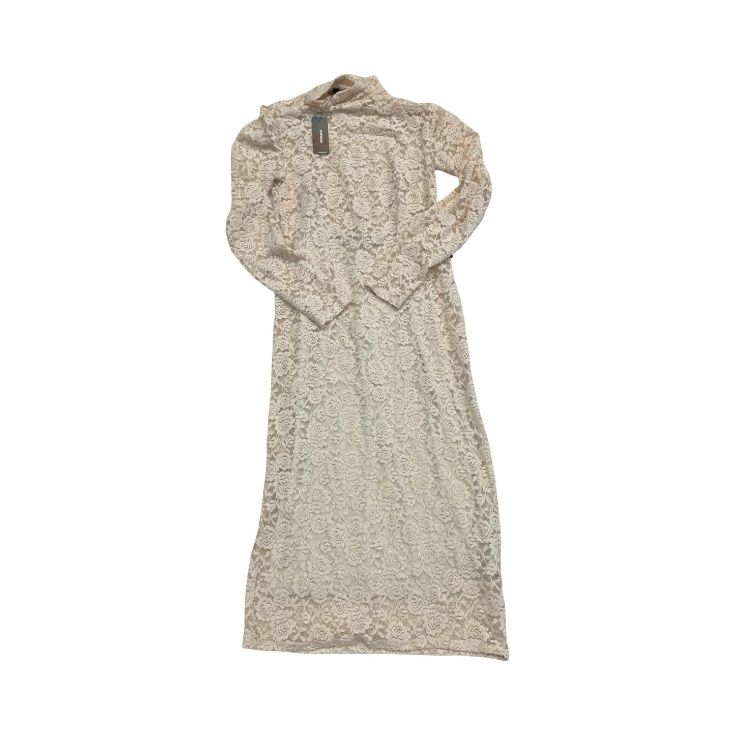 Dress Casual Midi By Express In Cream, Size:S