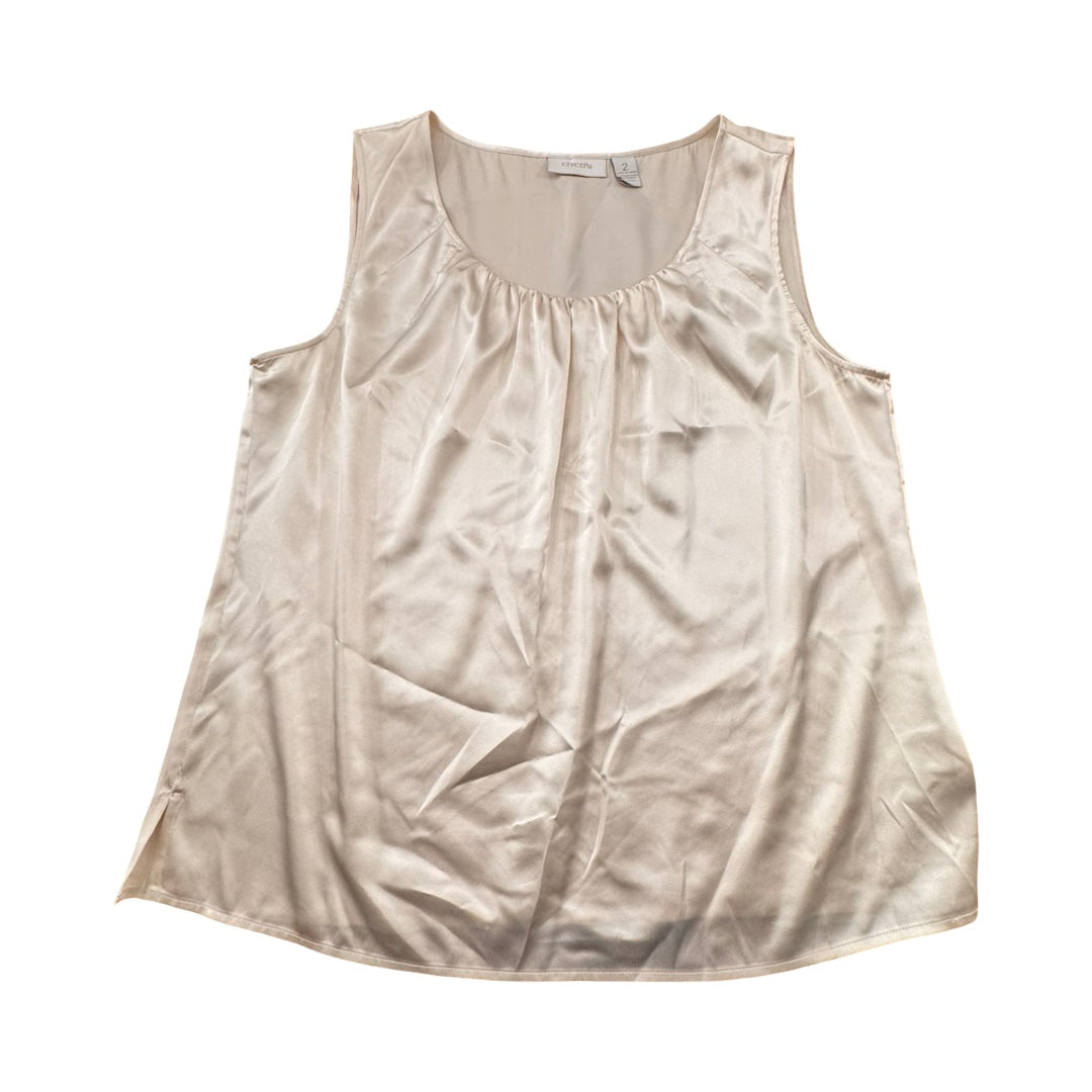 Top Sleeveless By Chicos In Cream, Size:L
