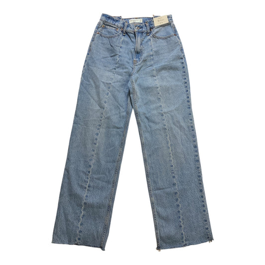 Jeans Wide Leg By Abercrombie And Fitch In Blue Denim, Size:4