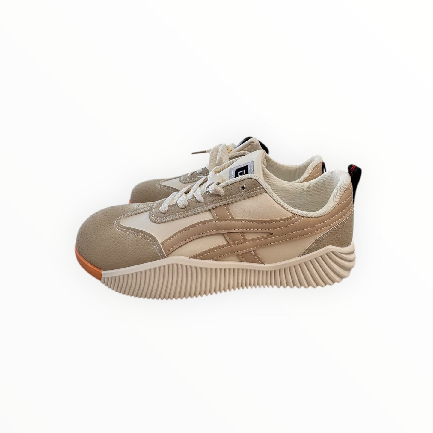 Shoes Sneakers By DE FLORANCE In Tan & White, Size:8.5