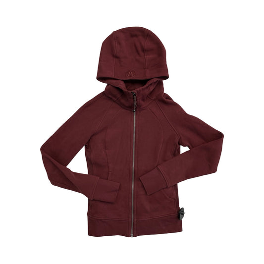 Athletic Sweatshirt Hoodie By Lululemon In Maroon, Size:4