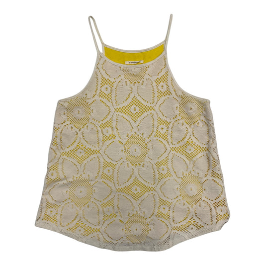 Top Sleeveless By Anthropologie In White & Yellow, Size:Xs