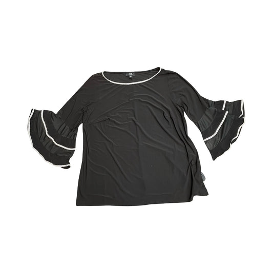Top Ls By Msk In Black & Silver, Size:1X
