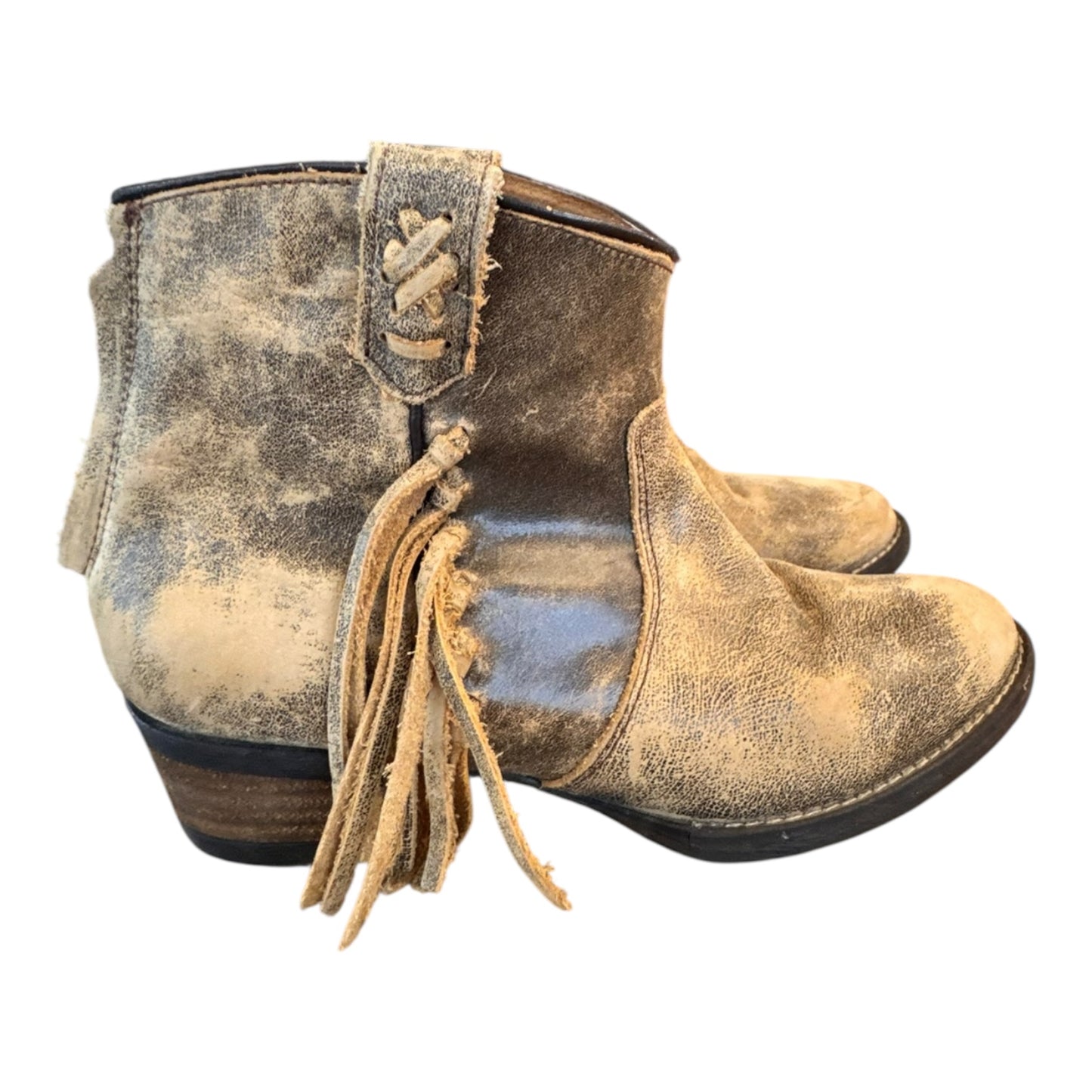 Boots Ankle Heels By Very Volatile In Brown, Size:7