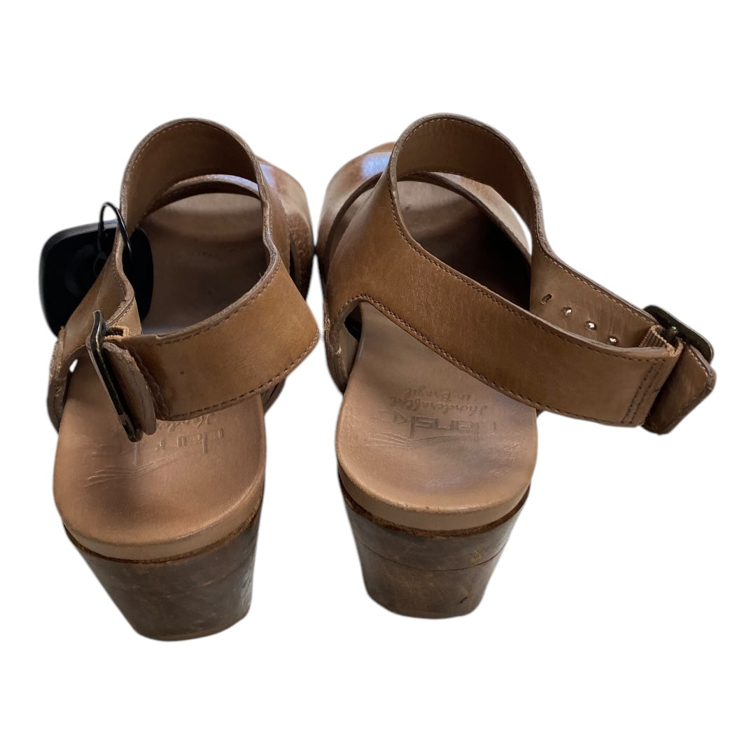 Sandals Heels Block By Dansko In Brown, Size:8.5