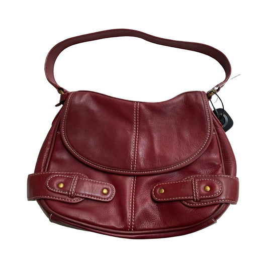 Handbag Leather By Chaps In Red, Size:Medium