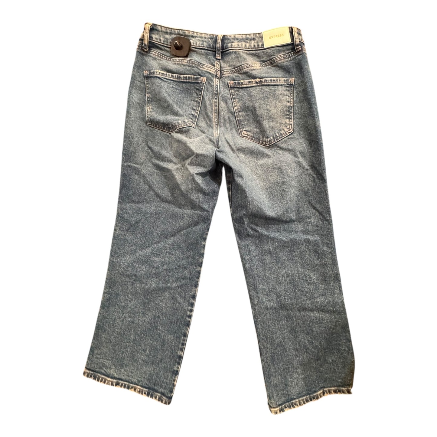 Jeans Cropped By Express In Blue Denim, Size:4