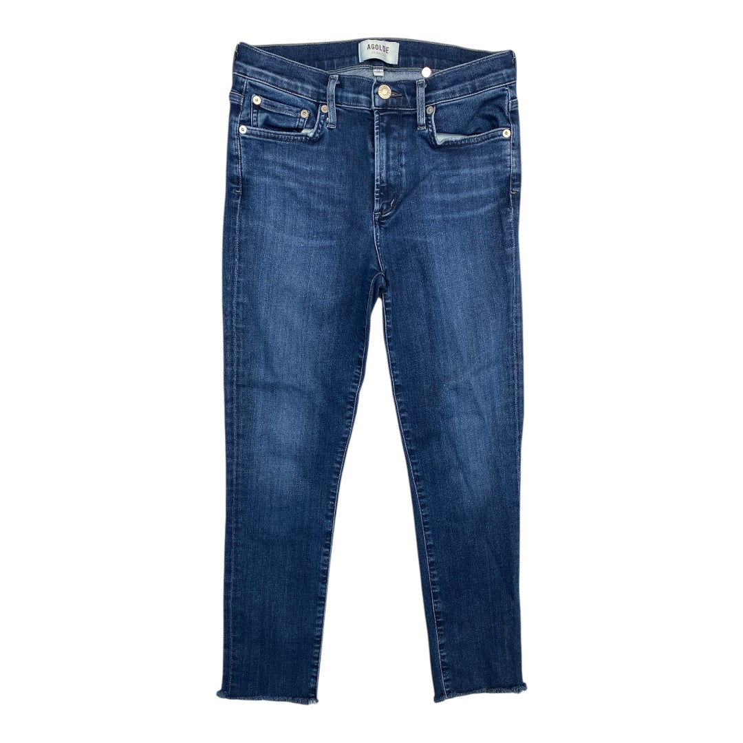 Jeans Skinny By Agolde In Blue Denim, Size:4