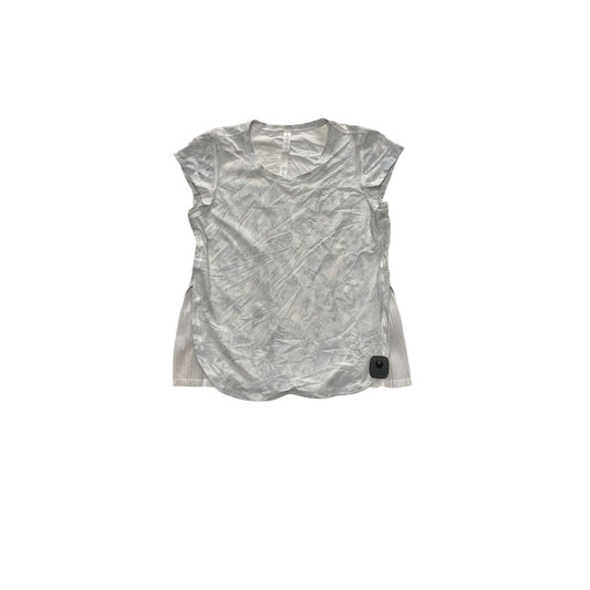 Athletic Top Ss By Lululemon In Grey & White, Size:8