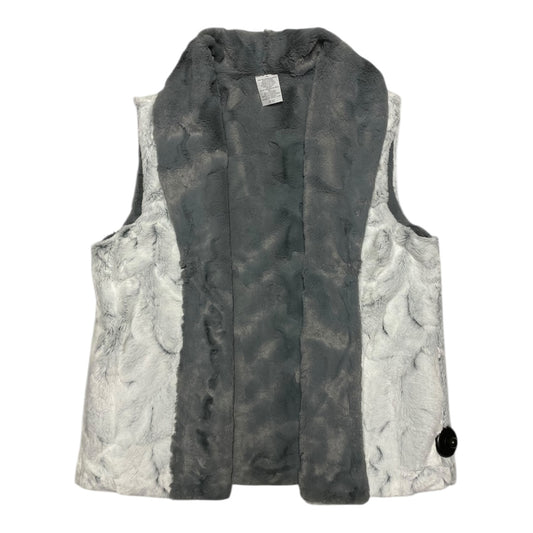Vest Faux Fur & Sherpa By Alfred Dunner In Grey & White, Size:Sp
