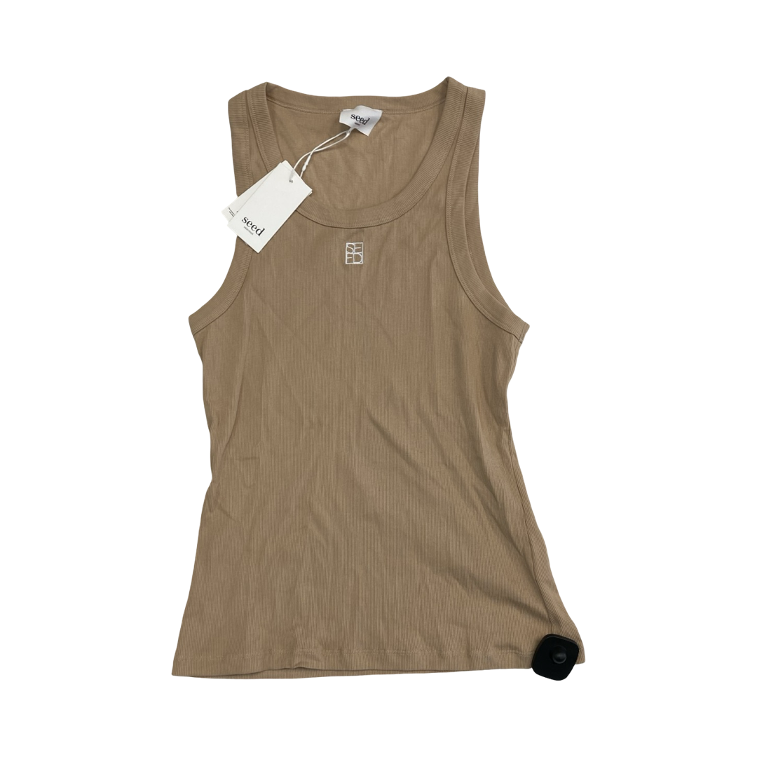 Top Sleeveless Basic By Cmc In Tan, Size:L
