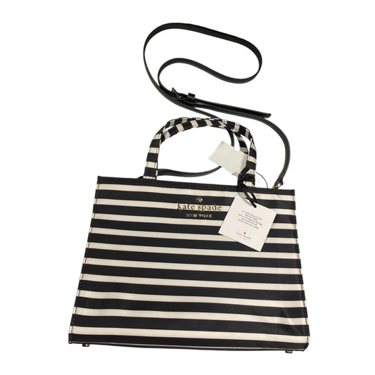 Handbag Designer By Kate Spade In Striped Pattern, Size:Medium