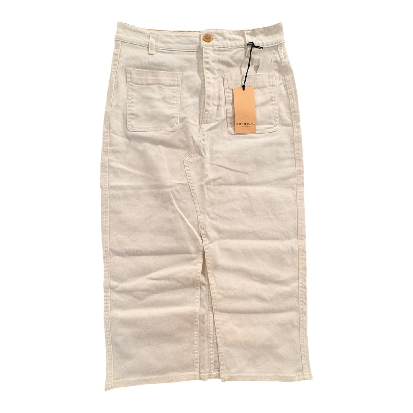 Skirt Maxi By Scotch & Soda In White Denim, Size:6