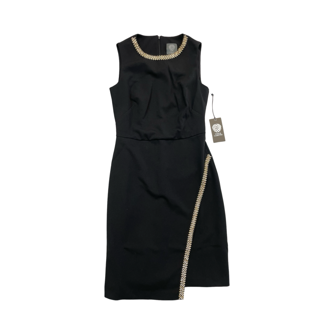 Dress Casual Short By Vince Camuto In Black & Gold, Size:0