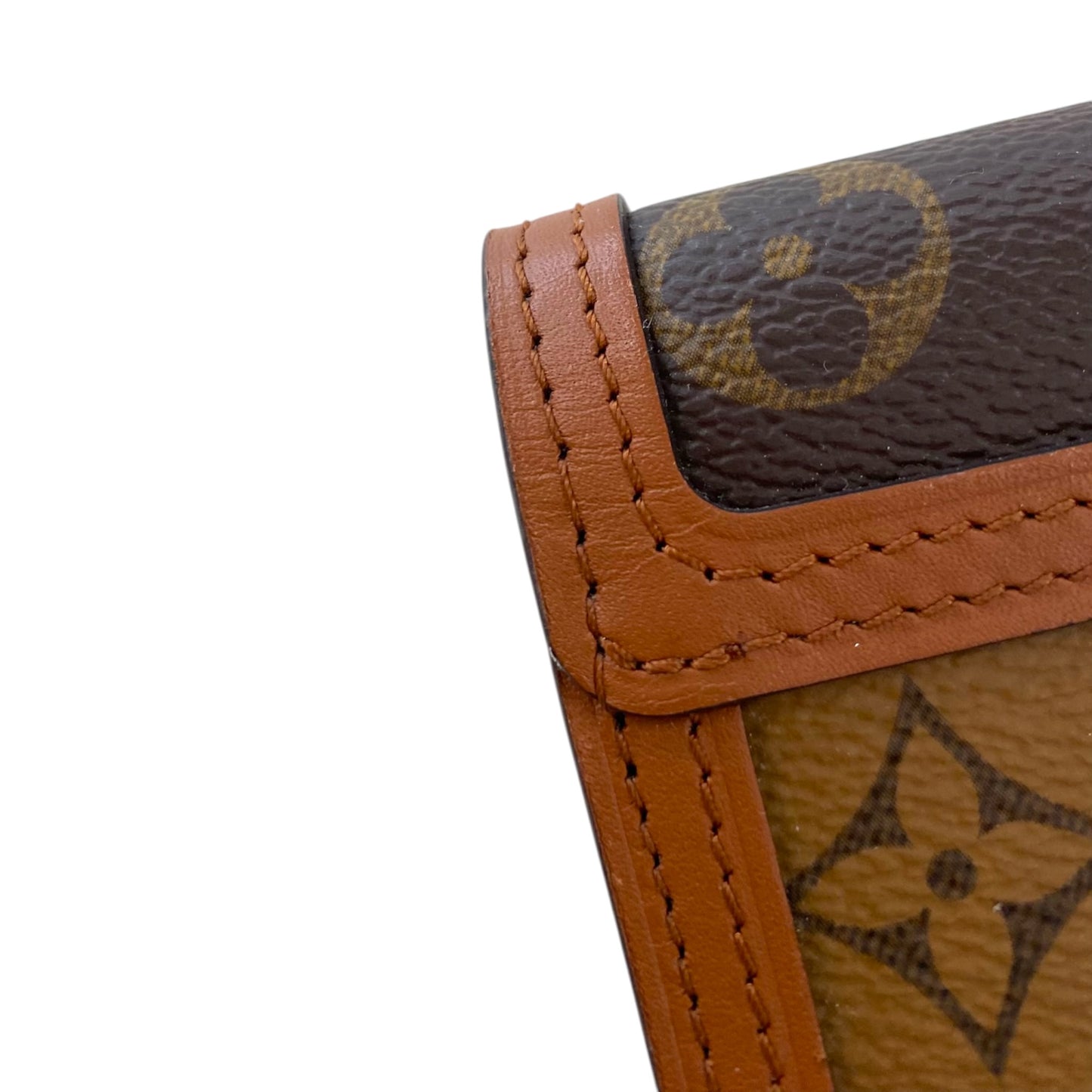Dauphine Compact Wallet Luxury Designer By Louis Vuitton In Brown & Gold, Size:Small