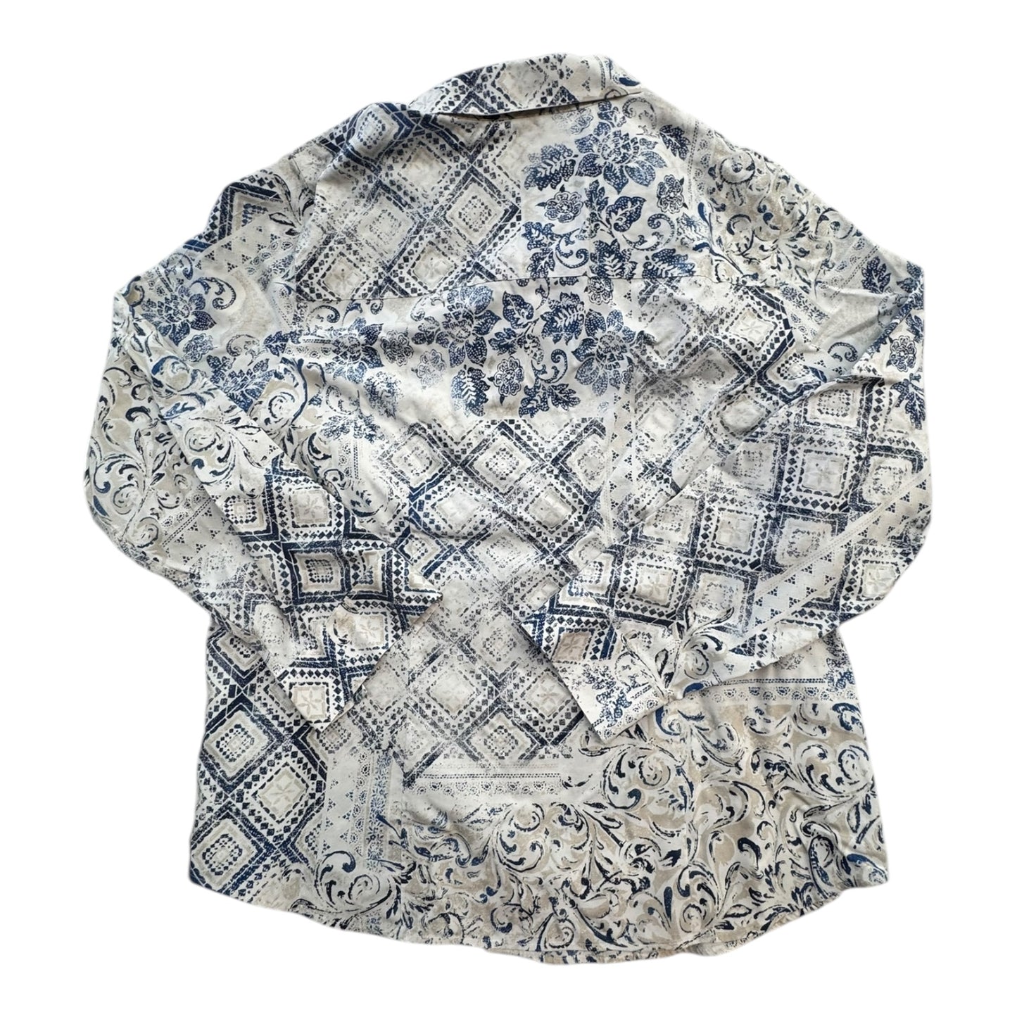 Top Ls By Chicos In Blue & White, Size:16