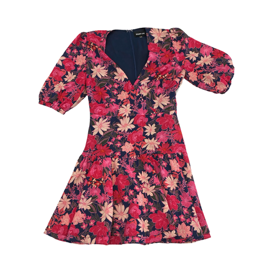 Dress Casual Short By Sugar Lips In Floral Print, Size:Xs