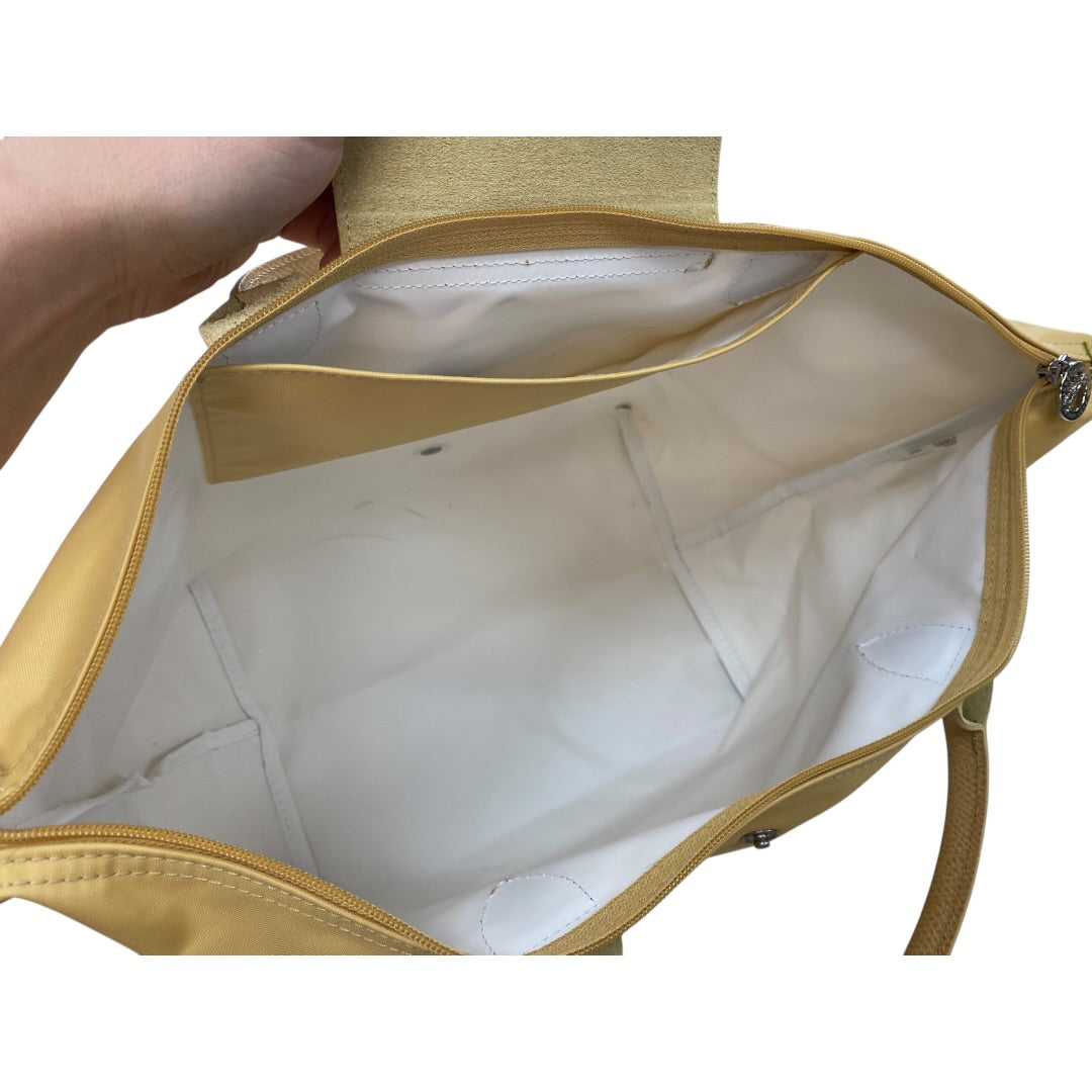 Handbag Designer By Longchamp In Yellow, Size:Large