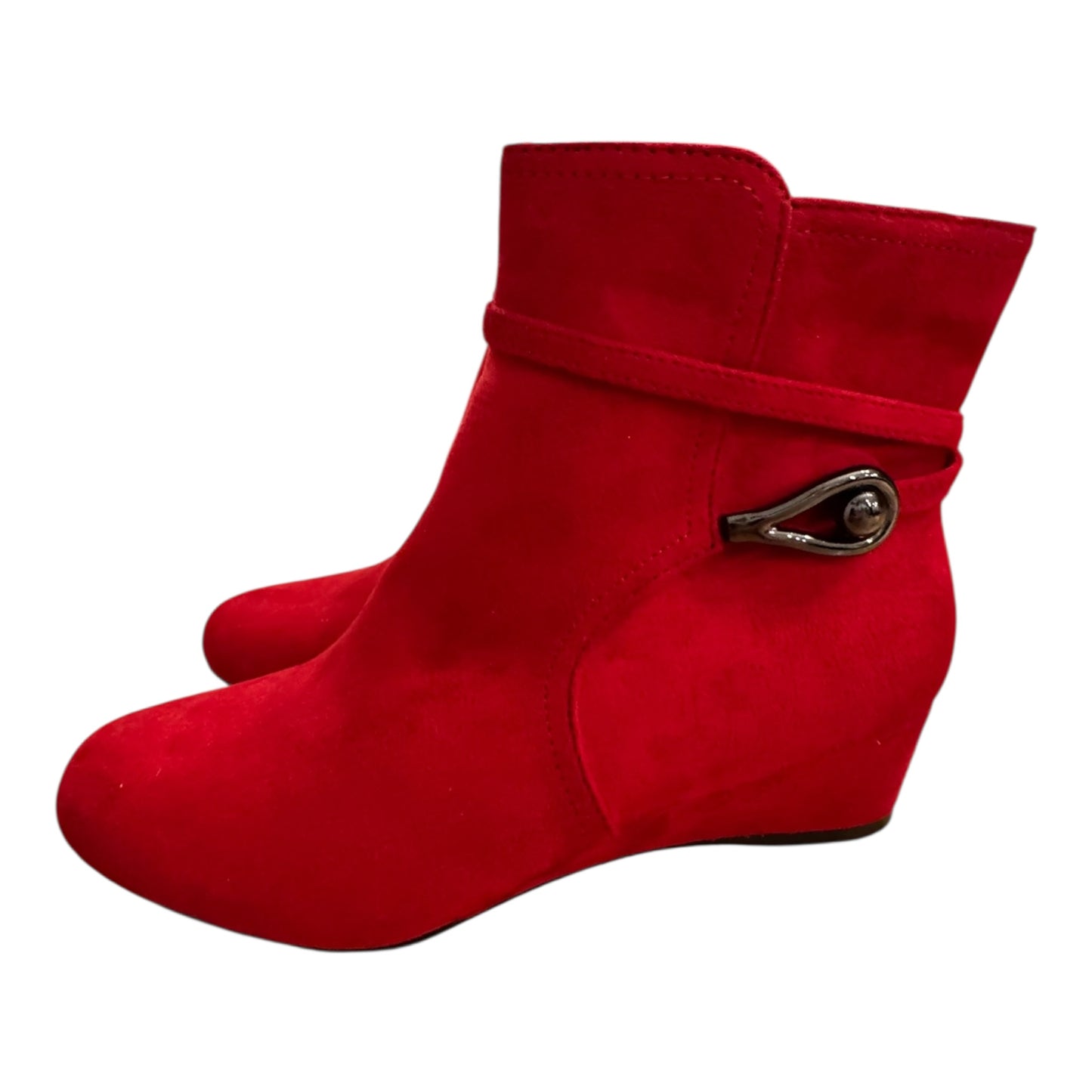 Boots Ankle Heels By Impo In Red, Size:6.5