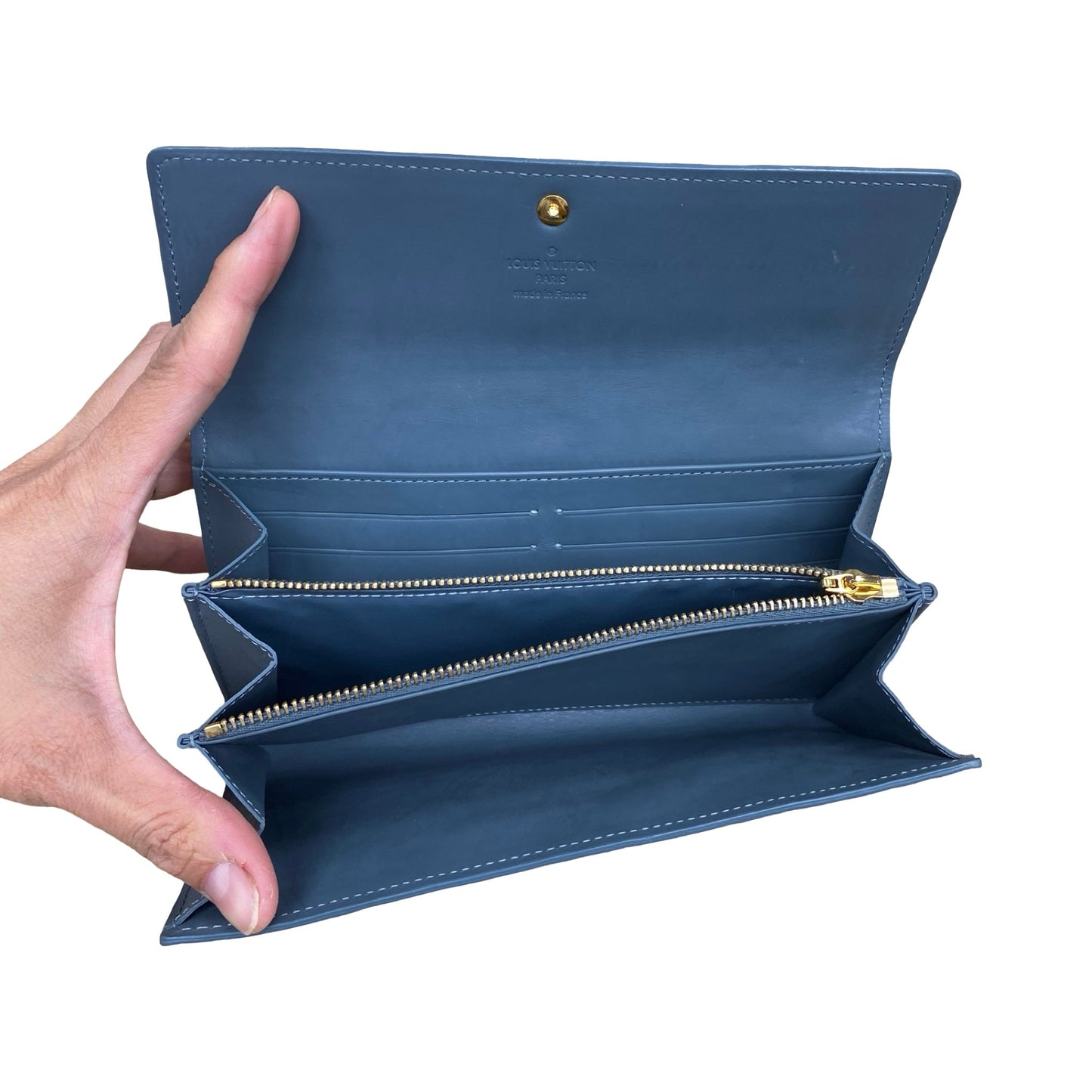 Wallet Luxury Designer By Louis Vuitton In Blue, Size:Large