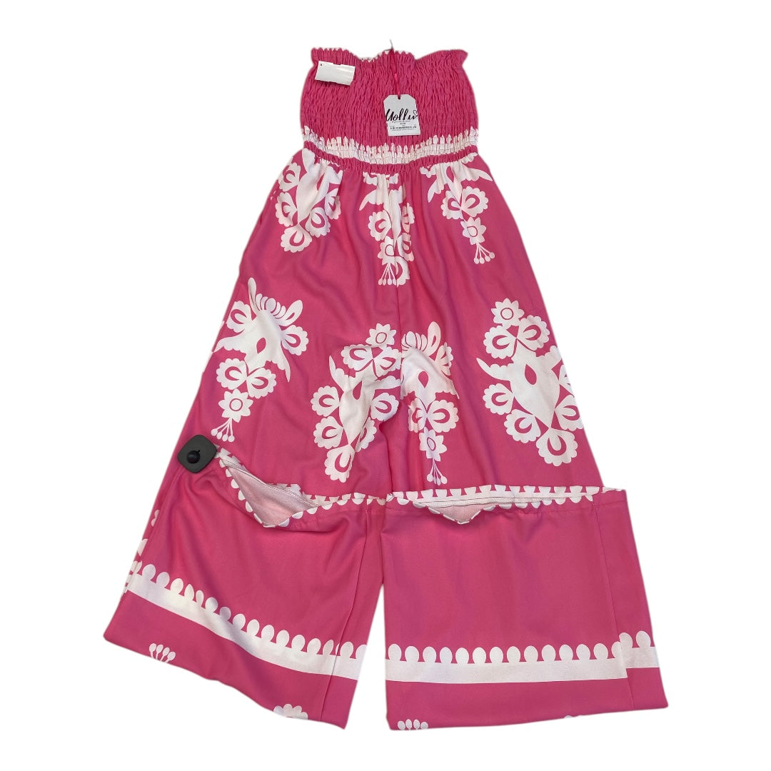 Jumpsuit By YOLLY In Pink & White, Size:Osfm