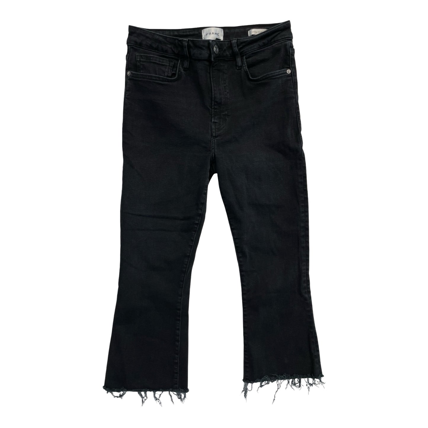 Jeans Boot Cut By Frame In Black Denim, Size:10