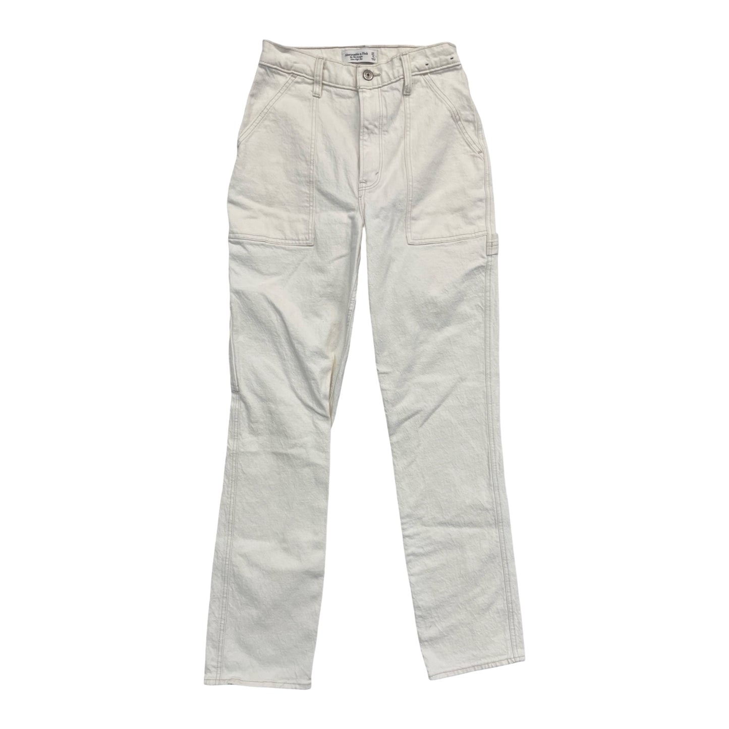 Jeans Straight By Abercrombie And Fitch In Cream, Size:4