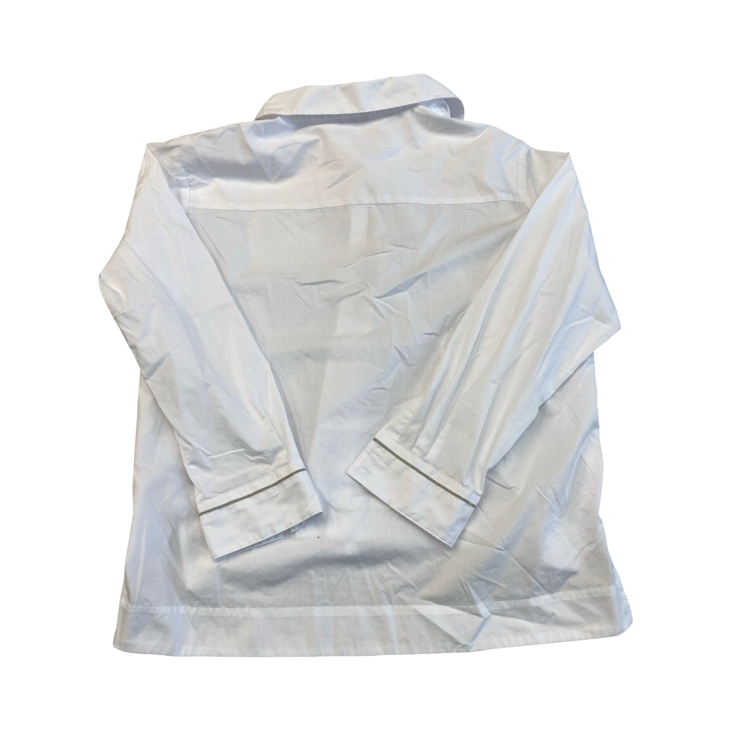 Blouse Ls By Calvin Klein In Silver & White, Size:L